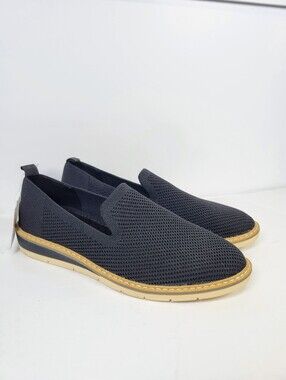 Taryn Rose Aris Navy Blue Slip-on Comfort Knit Padded Classic Flat Shoe
